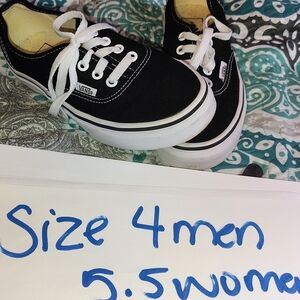 Vans Black and White Canvas Shoes